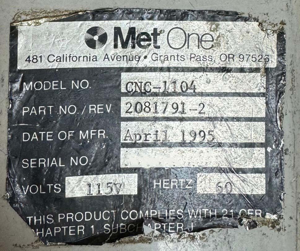 圖為 已使用的 MET ONE CNC 1104 待售