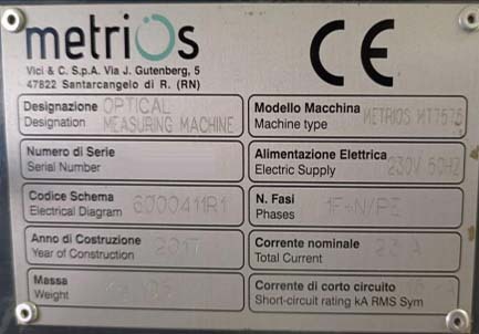 Photo Used METRIOS MT7575 For Sale