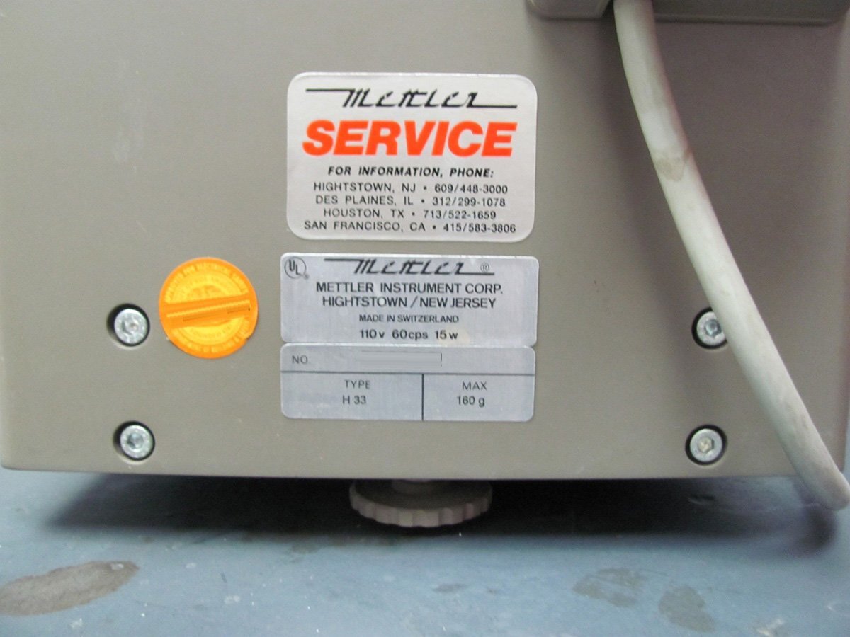 Photo Used METTLER TOLEDO H33 For Sale
