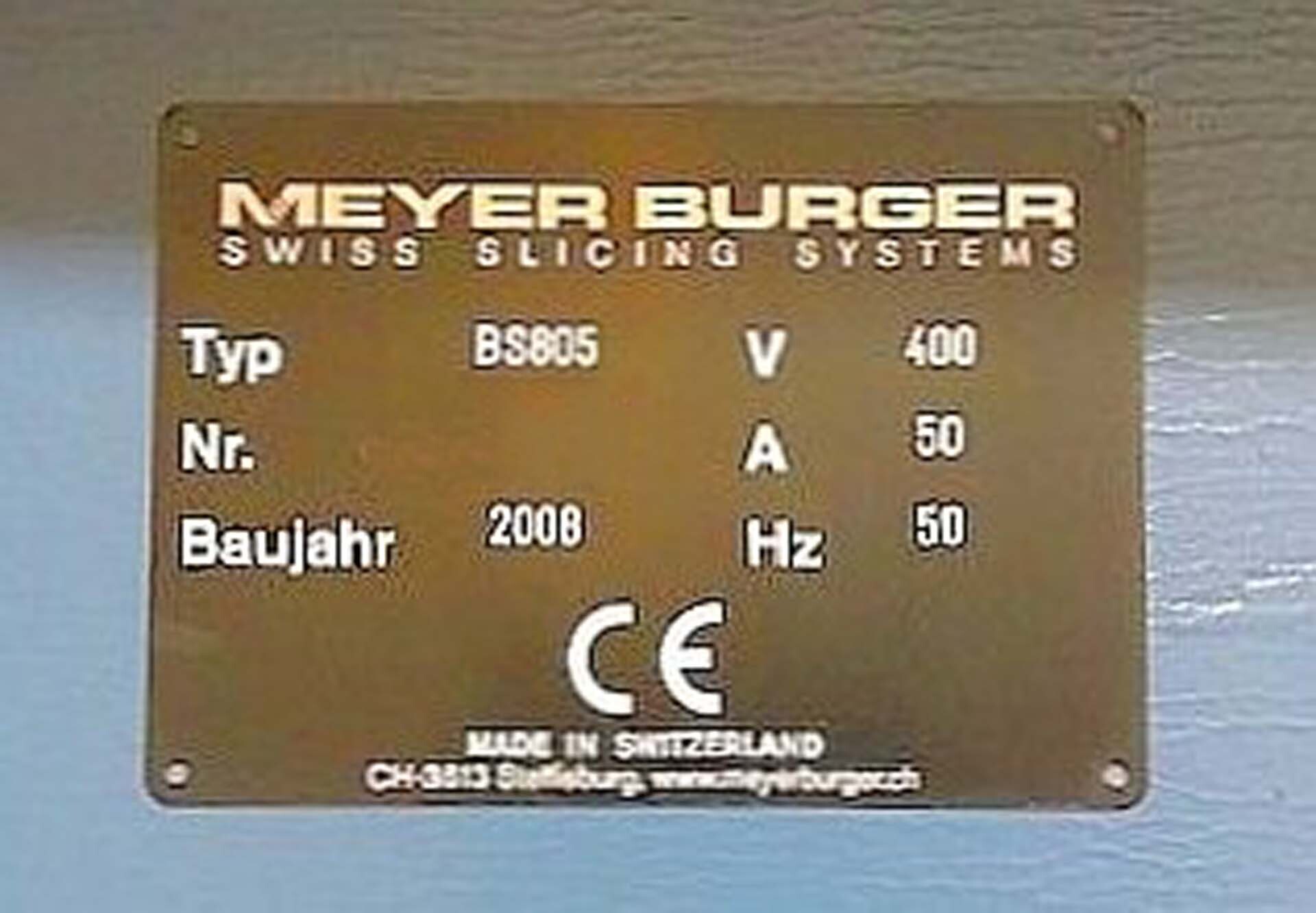 圖為 已使用的 MEYER BURGER BS 805 待售