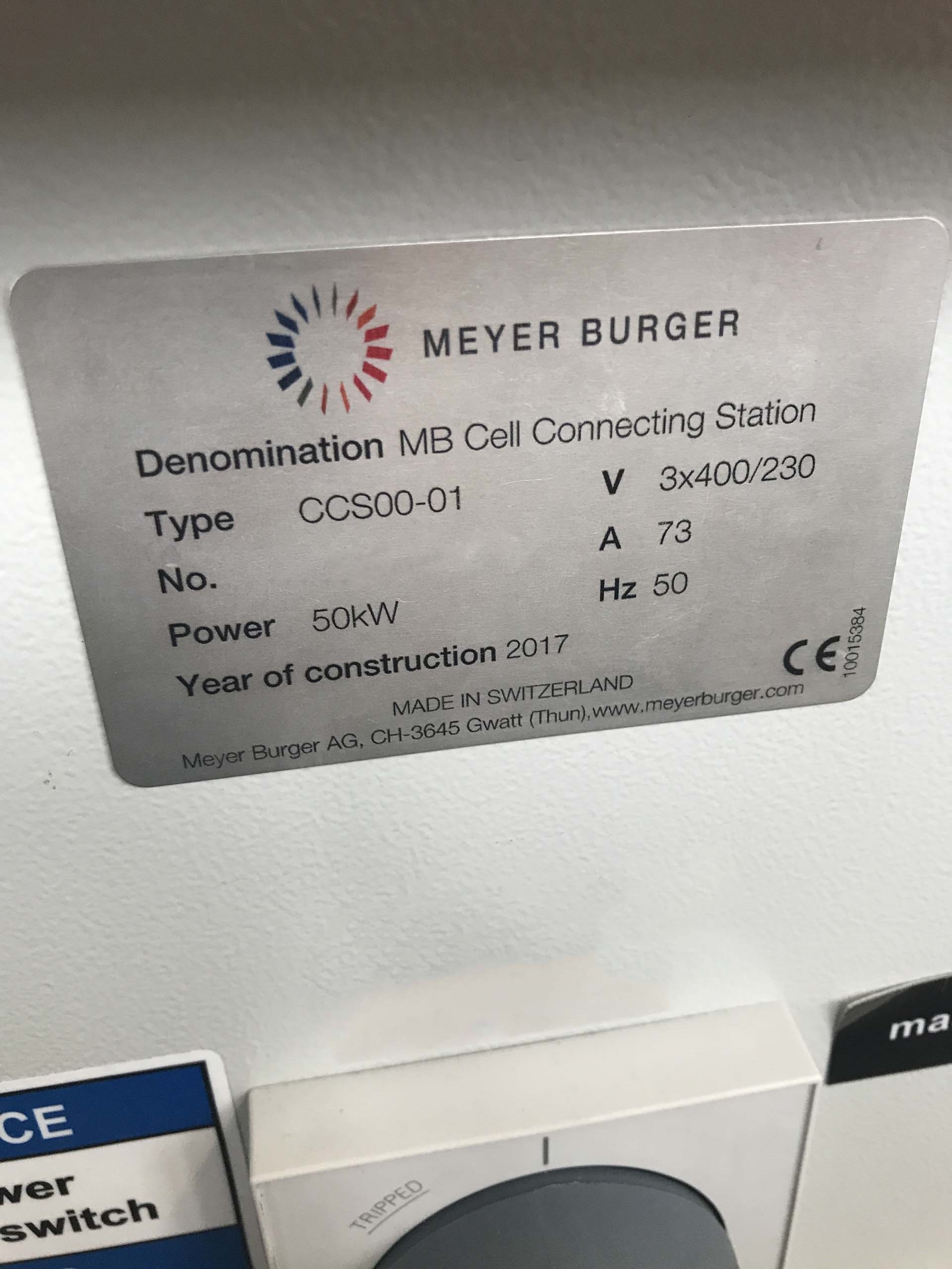 Photo Used MEYER BURGER CCS00-01 For Sale