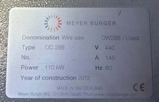 图为 已使用的 MEYER BURGER DW 288 待售