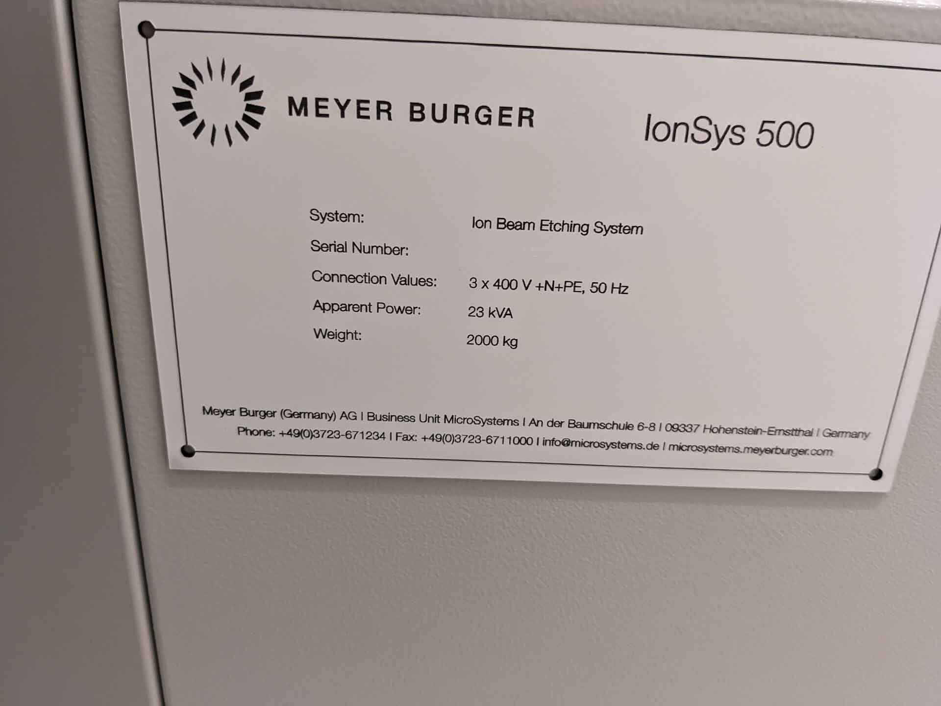 圖為 已使用的 MEYER BURGER IonSys 500 待售