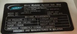 Photo Used MICRO MODULAR SYSTEM / MMS LED-VR-A-A-BR For Sale