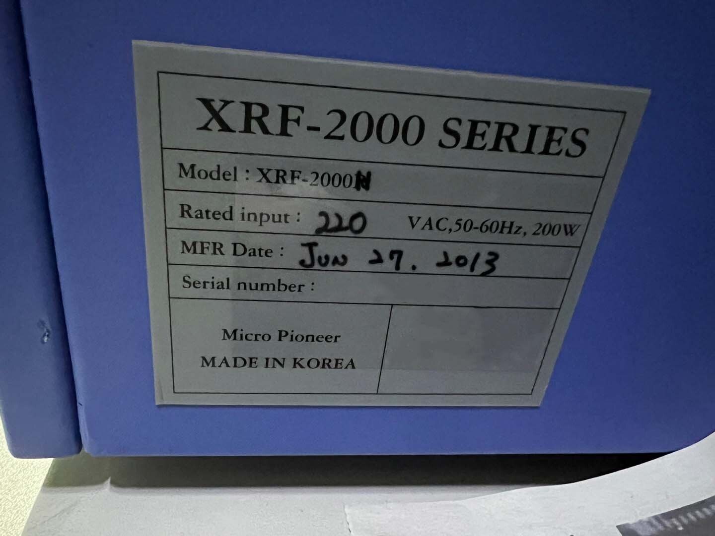 圖為 已使用的 MICRO PIONEER XRF-2000 待售