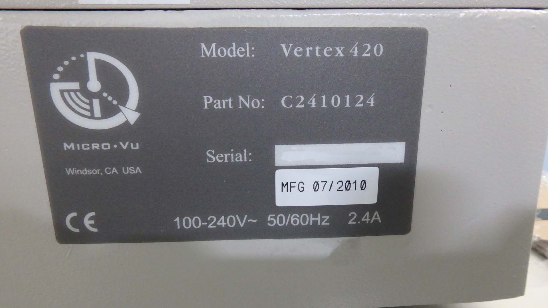 Photo Used MICRO VU Vertex 420 For Sale