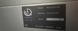 사진 사용됨 MICRO VU Vertex 420 판매용