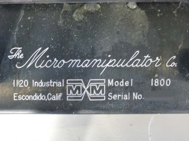 Photo Used MICROMANIPULATOR 1800 For Sale