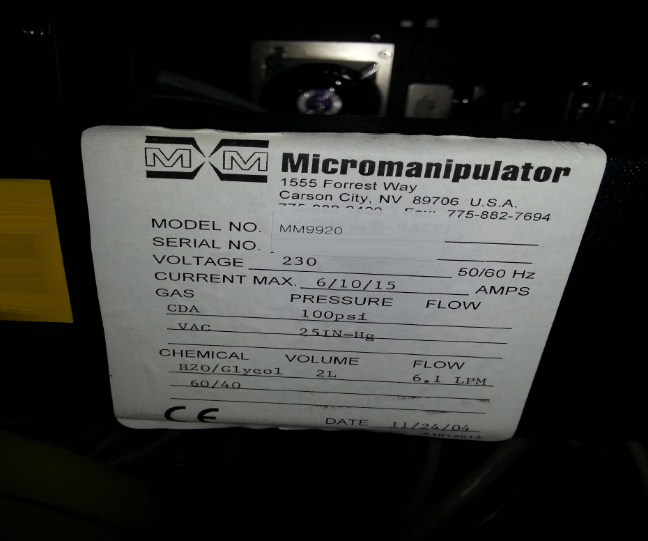 Photo Utilisé MICROMANIPULATOR MM 9920 À vendre