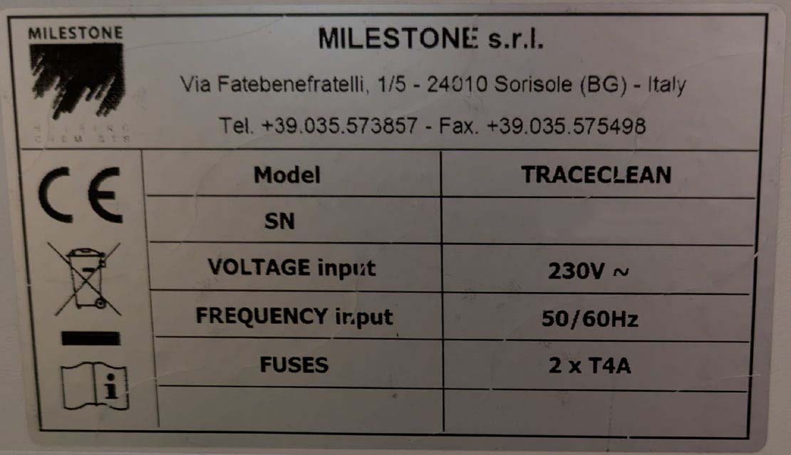 사진 사용됨 MILESTONE TraceClean 판매용