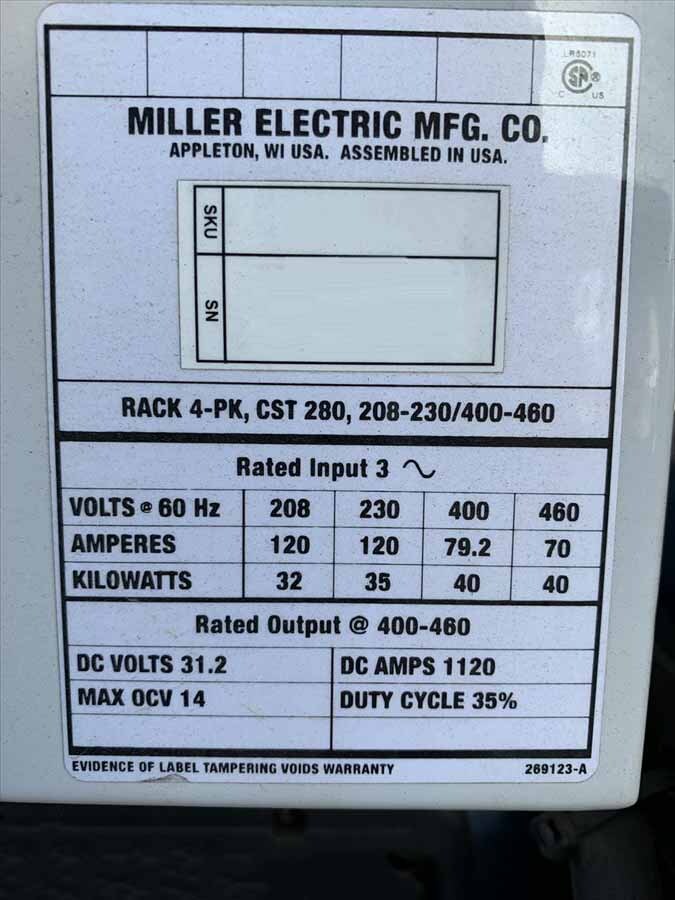 图为 已使用的 MILLER CST 280 待售