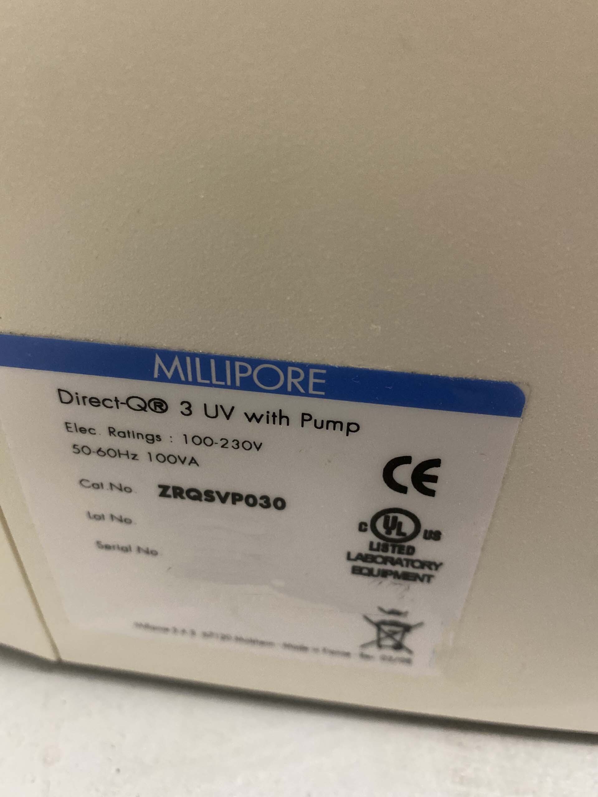 圖為 已使用的 MILLIPORE Direct-Q 3 UV 待售