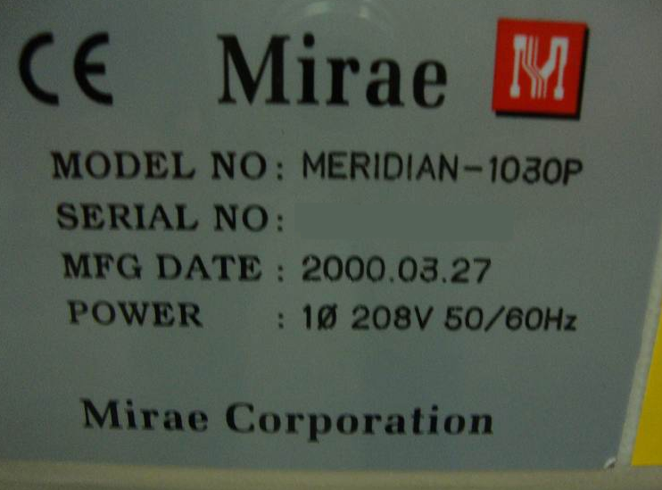 Photo Used MIRAE / QUAD Meridian 1030P For Sale