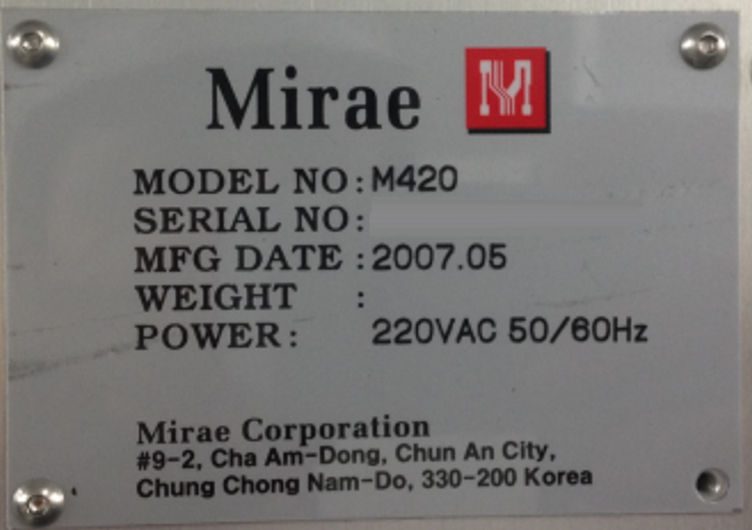 Photo Used MIRAE M 420 For Sale