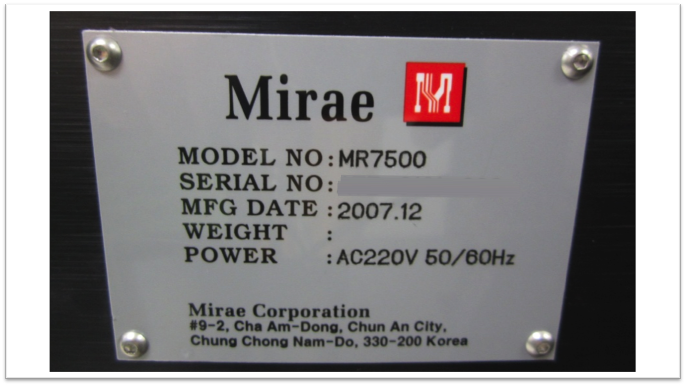 フォト（写真） 使用される MIRAE MR7500 販売のために