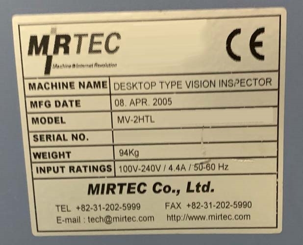 사진 사용됨 MIRTEC MV-2HTL 판매용