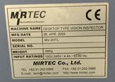 Photo Used MIRTEC MV-2HTL For Sale