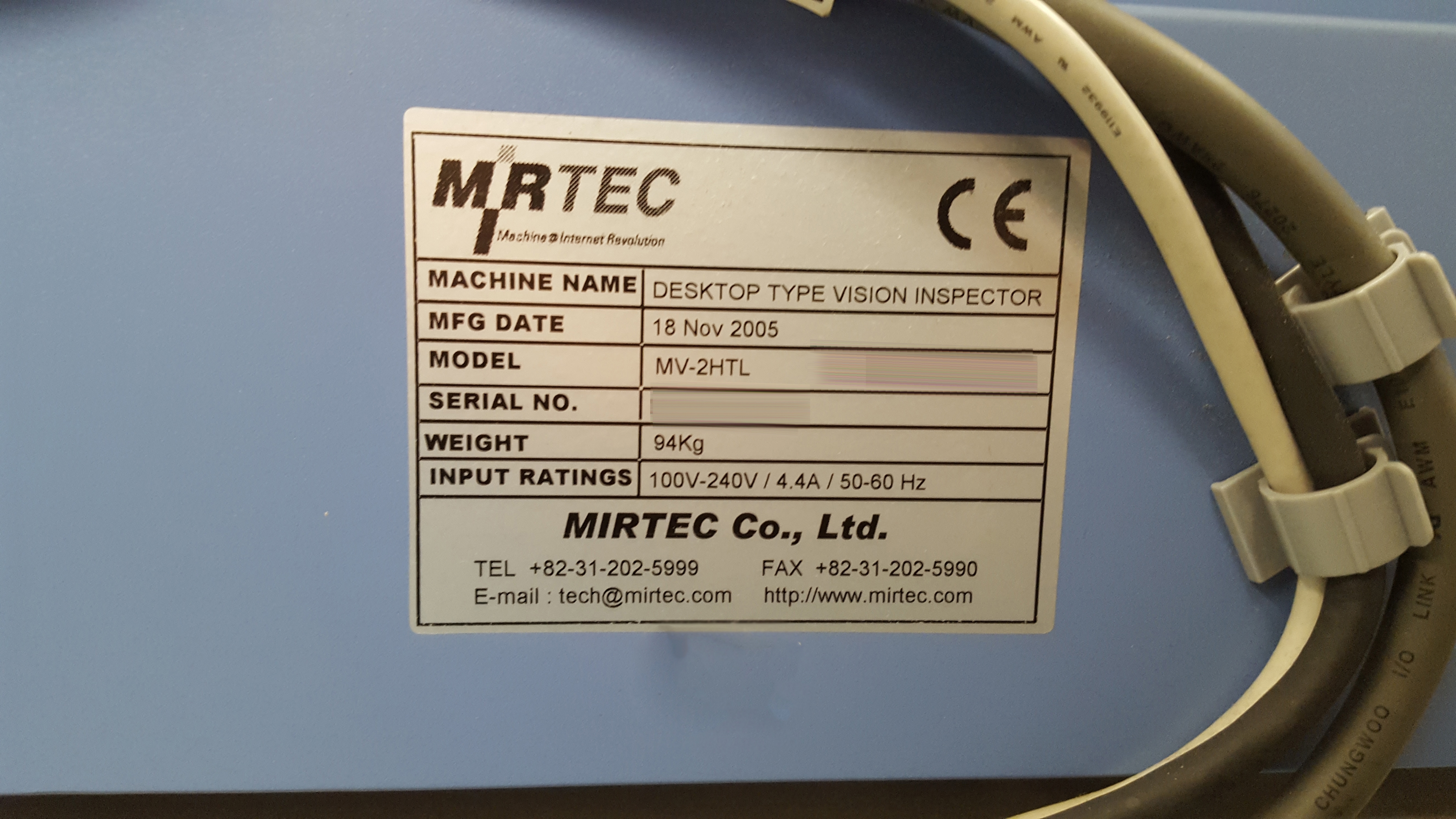 Photo Used MIRTEC MV-2HTL For Sale