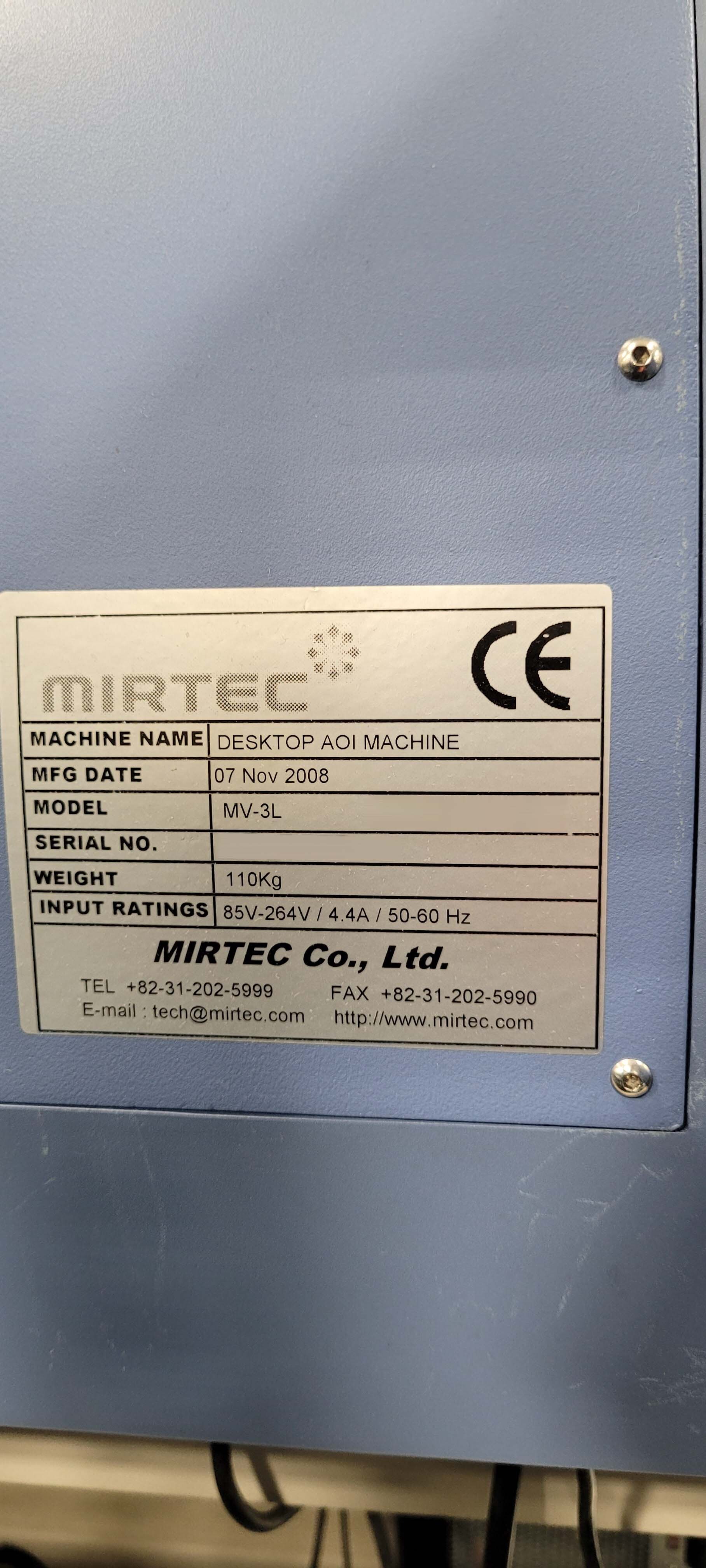 Photo Used MIRTEC MV-3L For Sale