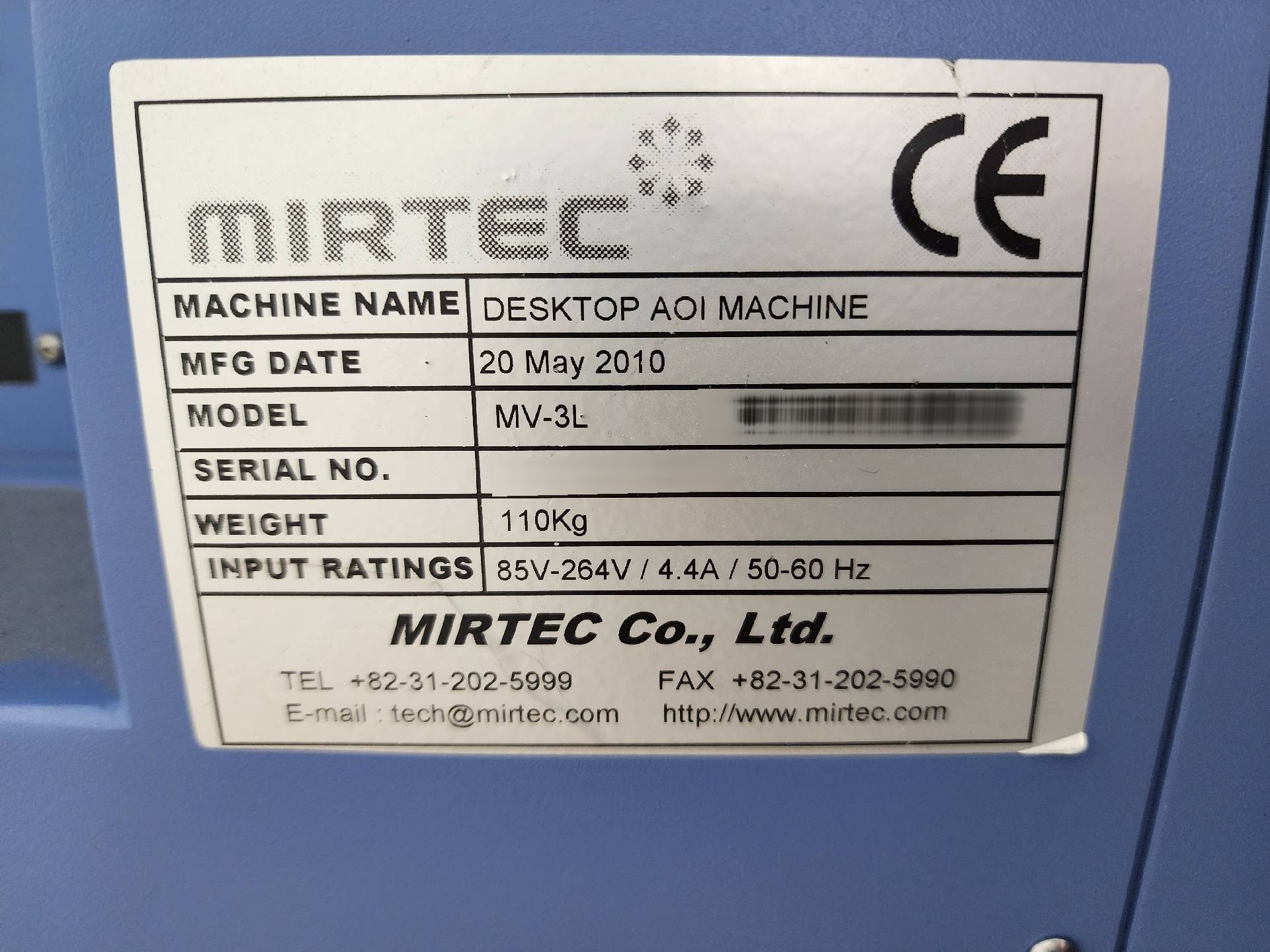 Photo Used MIRTEC MV-3L For Sale