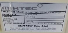 Photo Used MIRTEC MV-7ND For Sale