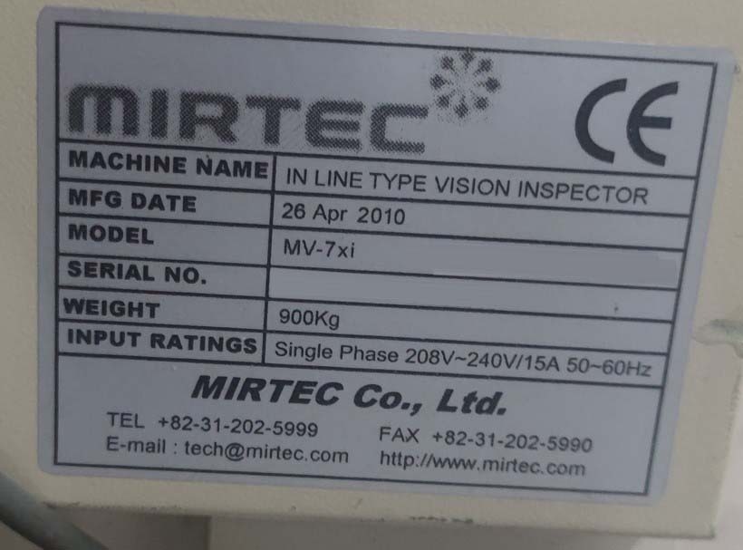 圖為 已使用的 MIRTEC MV-7Xi 待售