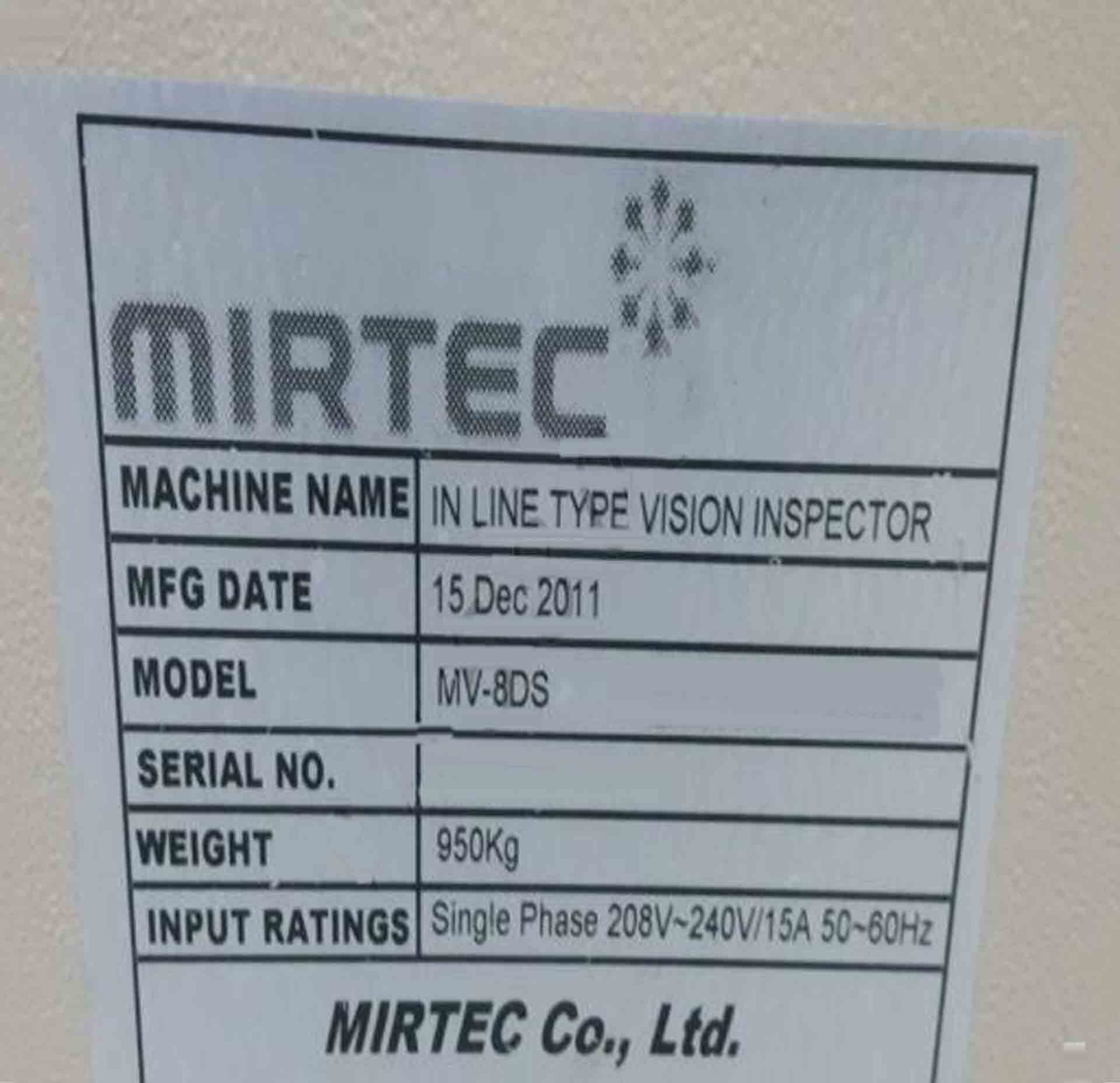 Photo Used SAMSUNG / MIRTEC MV-8DS For Sale