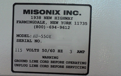 Photo Used MISONIX AU-550E For Sale