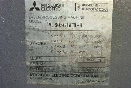 圖為 已使用的 MITSUBISHI ML605GTW-III 待售