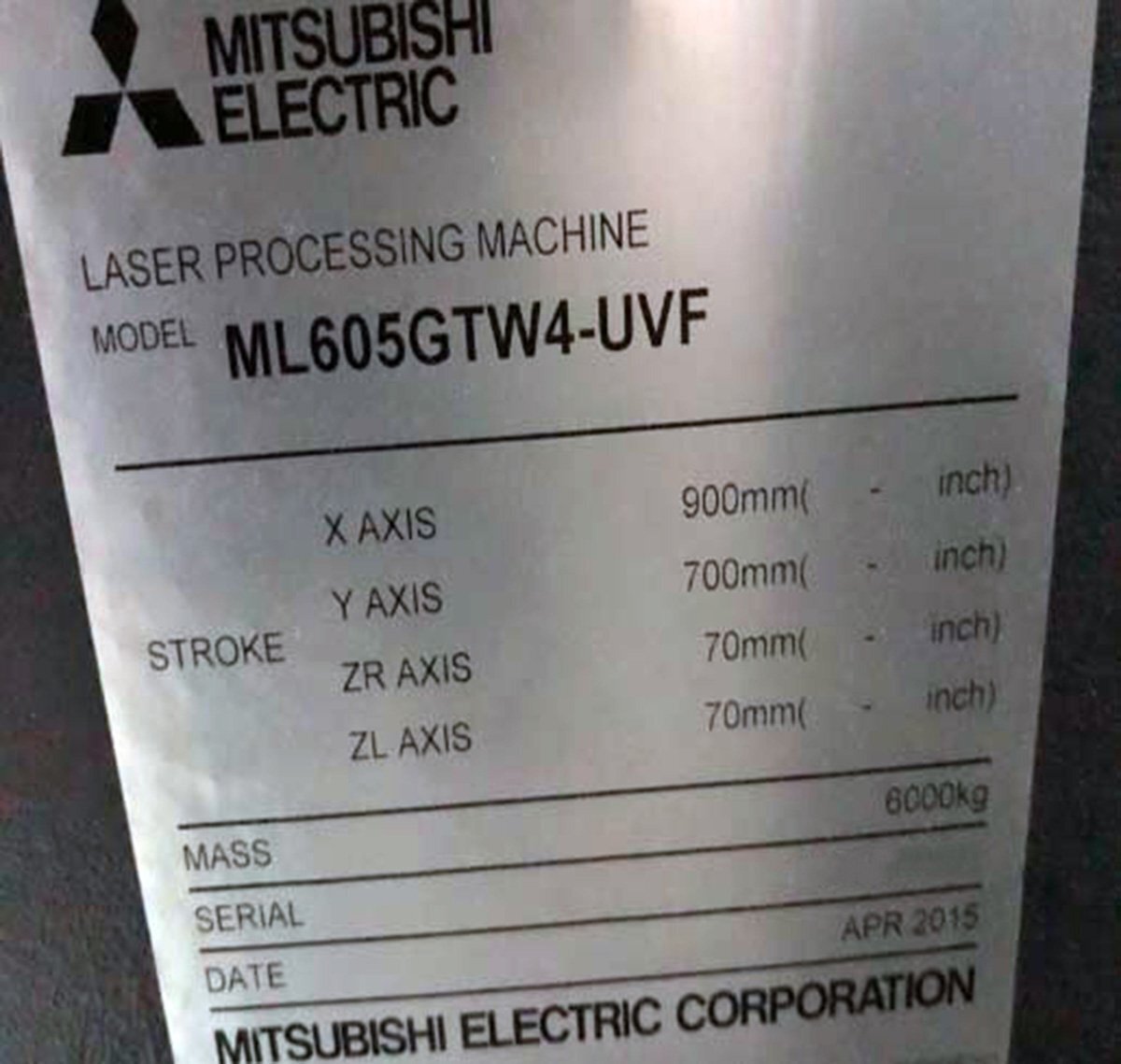 圖為 已使用的 MITSUBISHI ML605GTW4-UVF20 待售