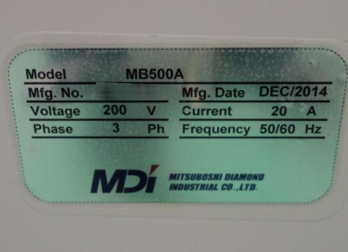 Photo Utilisé MITSUBOSHI DIAMOND INDUSTRIAL / MDI MB500A À vendre