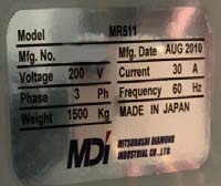 圖為 已使用的 MITSUBOSHI DIAMOND INDUSTRIAL / MDI MR 511 待售