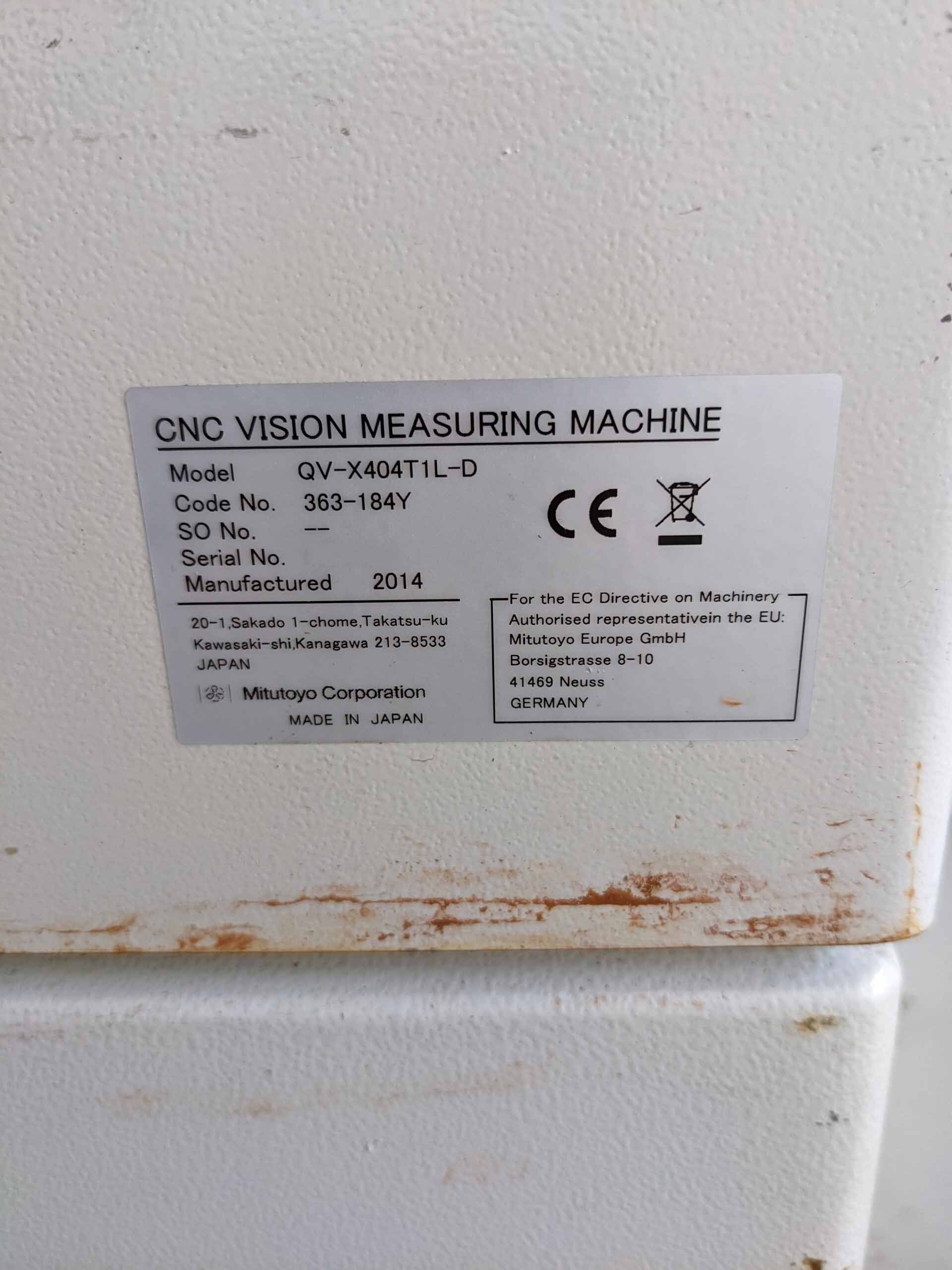 Photo Used MITUTOYO / CNC VISION QV-X404T1L-D For Sale