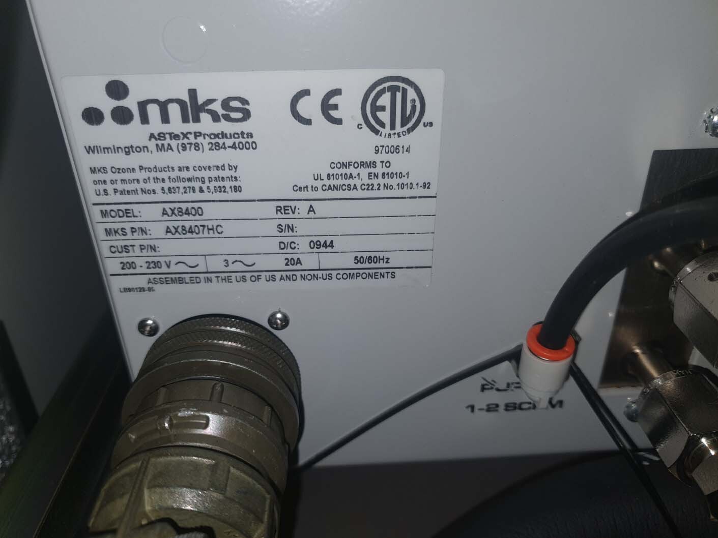 圖為 已使用的 MKS / ASTEX AX 8400 待售