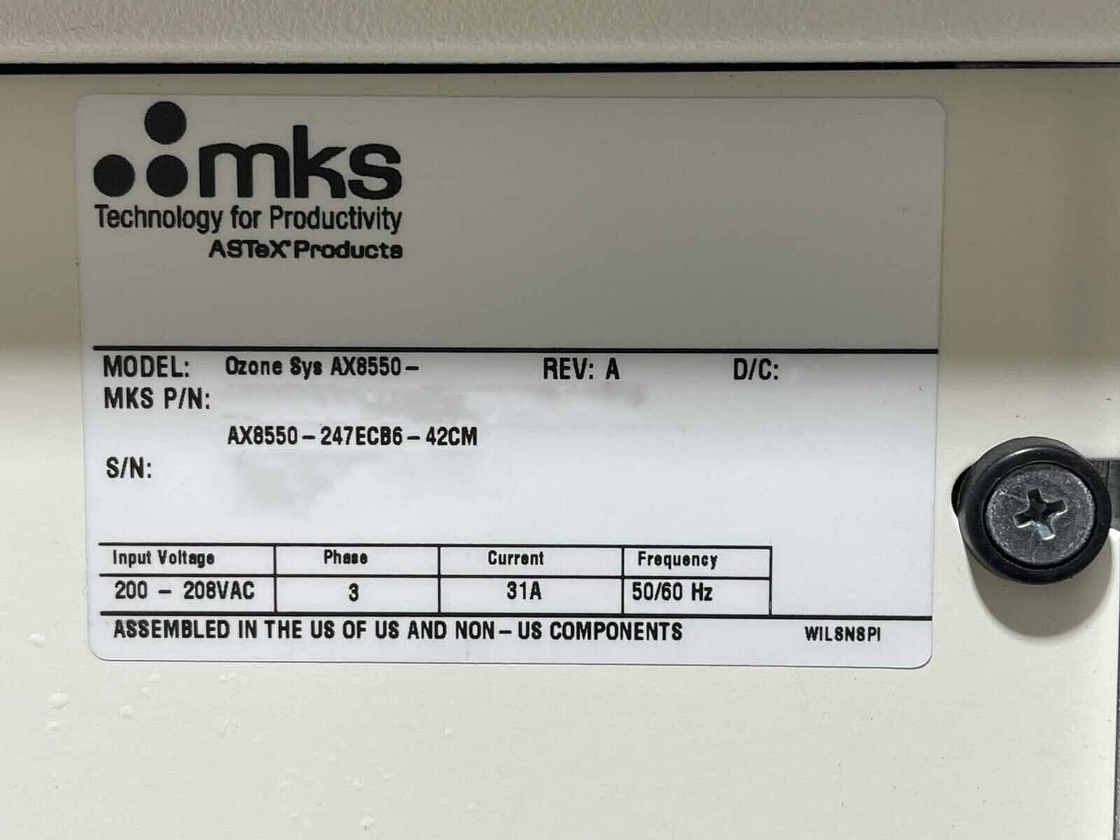 Photo Used MKS / ASTEX AX 8550 For Sale