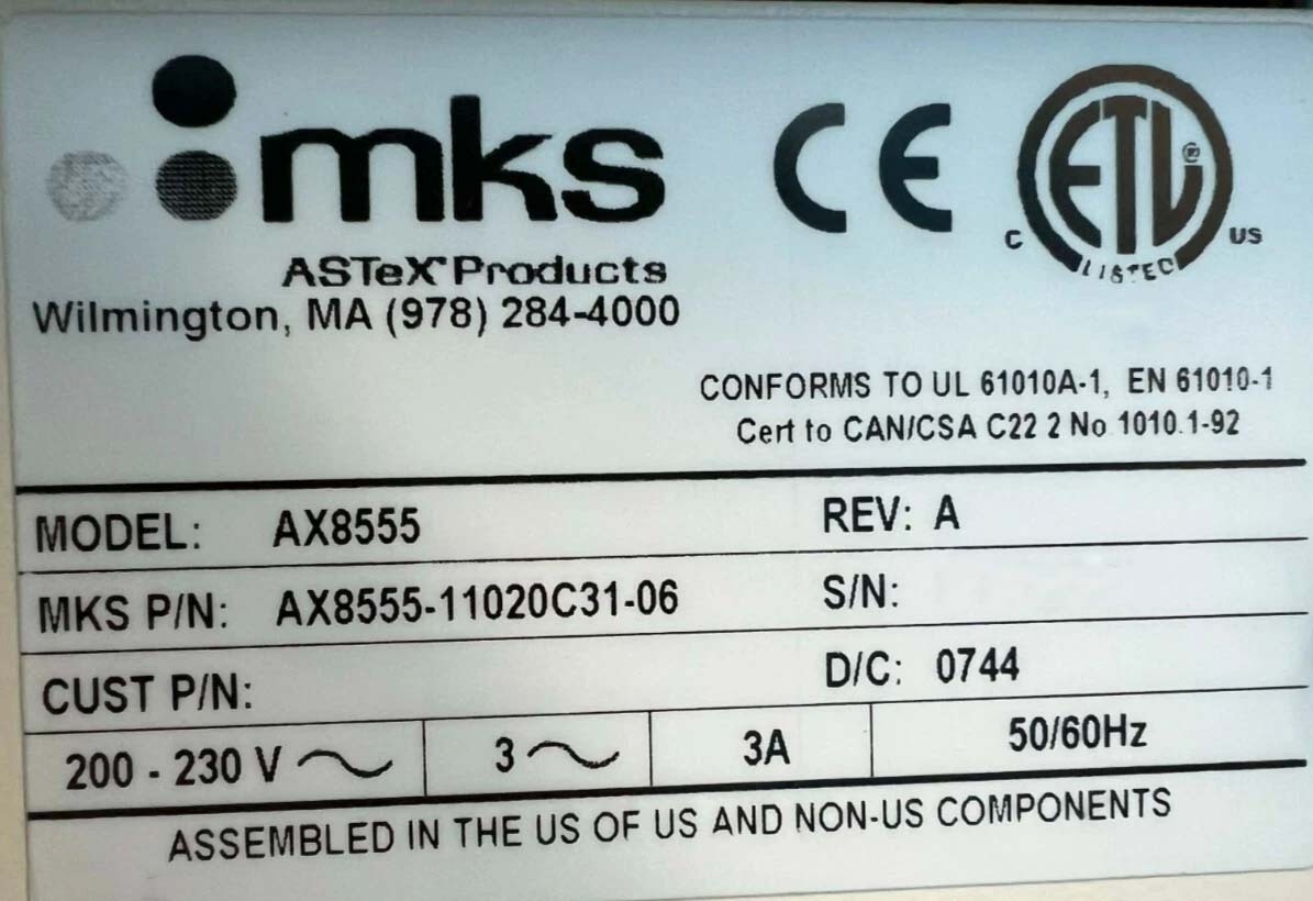 Photo Utilisé MKS / ASTEX AX8555 À vendre