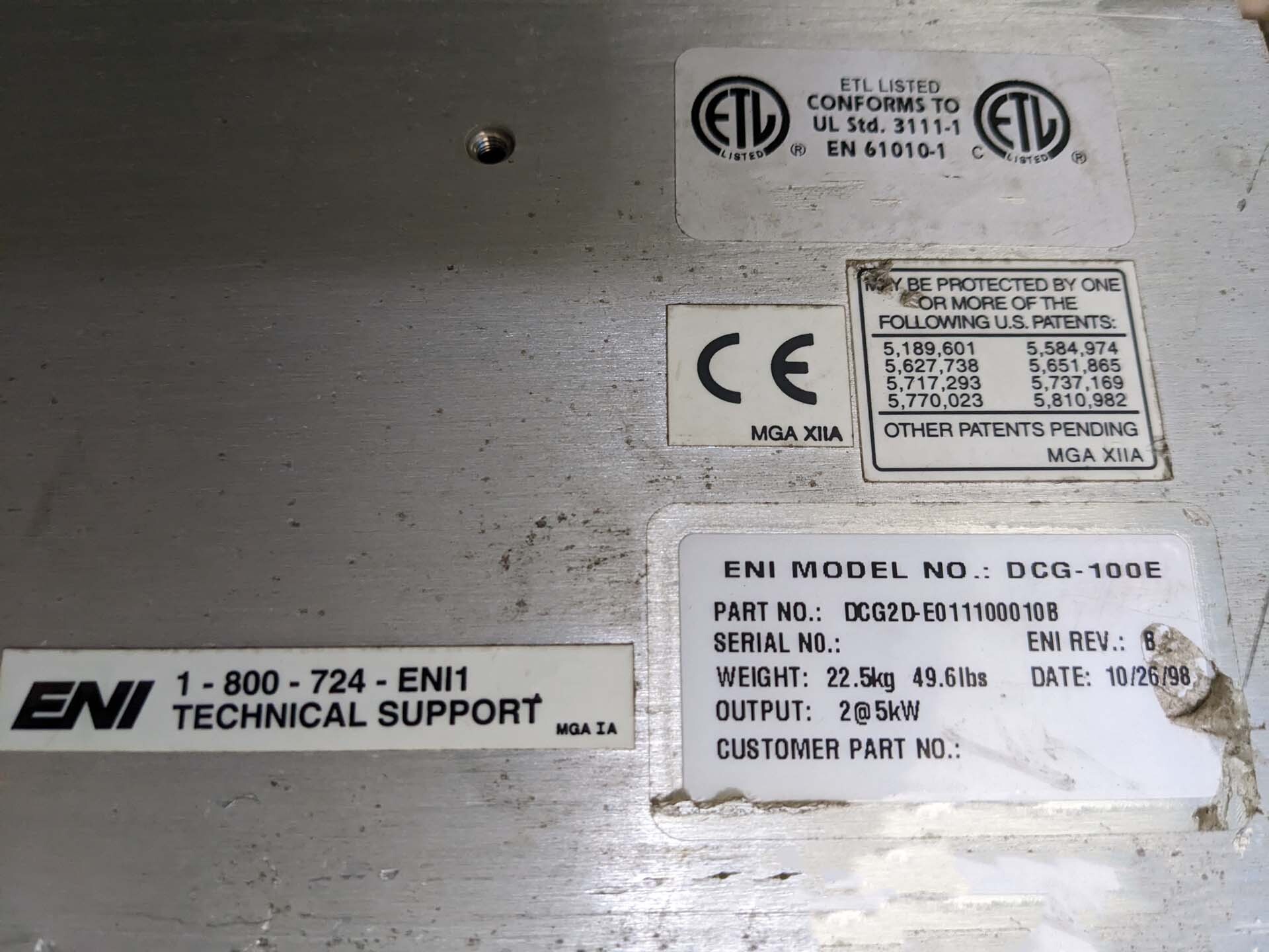 Photo Used MKS / ENI DCG-100E For Sale