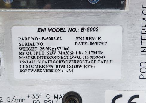 Foto Verwendet MKS / ENI Spectrum B-5002 Zum Verkauf