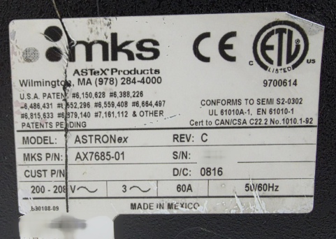 Photo Used MKS Astron ex For Sale