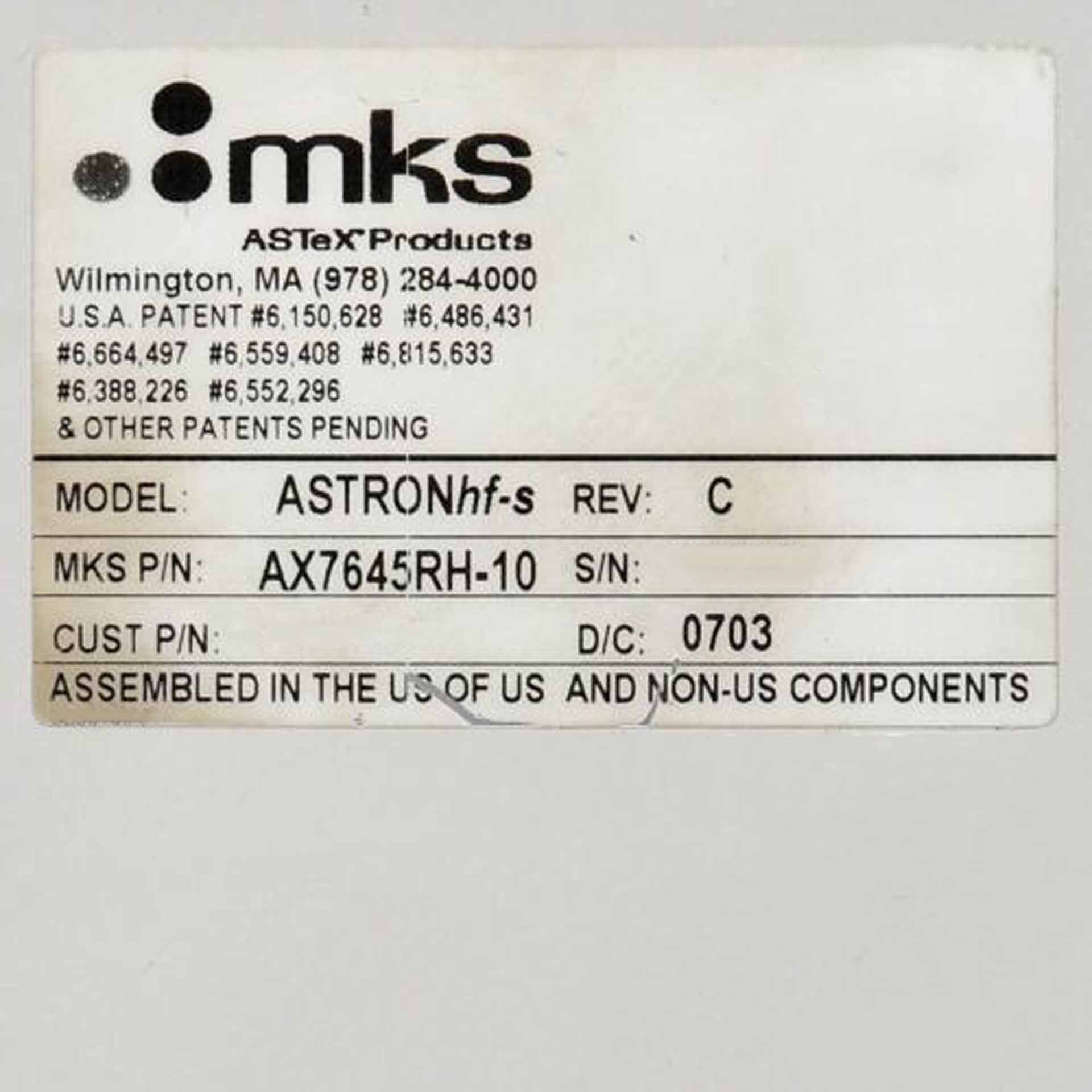 圖為 已使用的 MKS Astron hf-s 待售