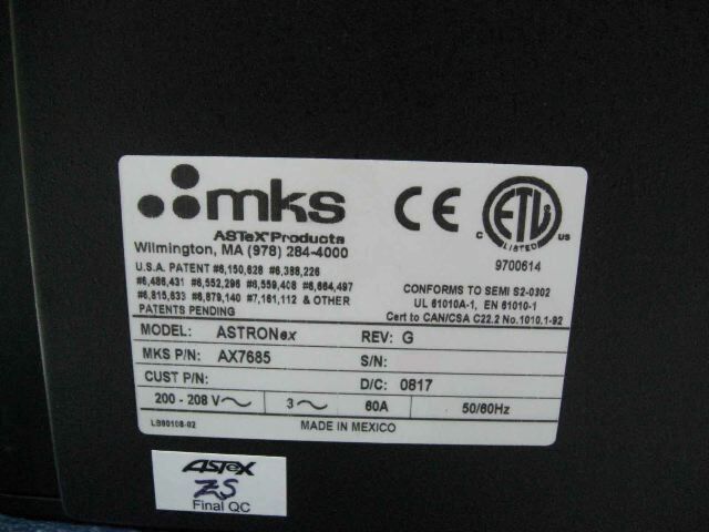 Photo Used MKS AX 7685 For Sale