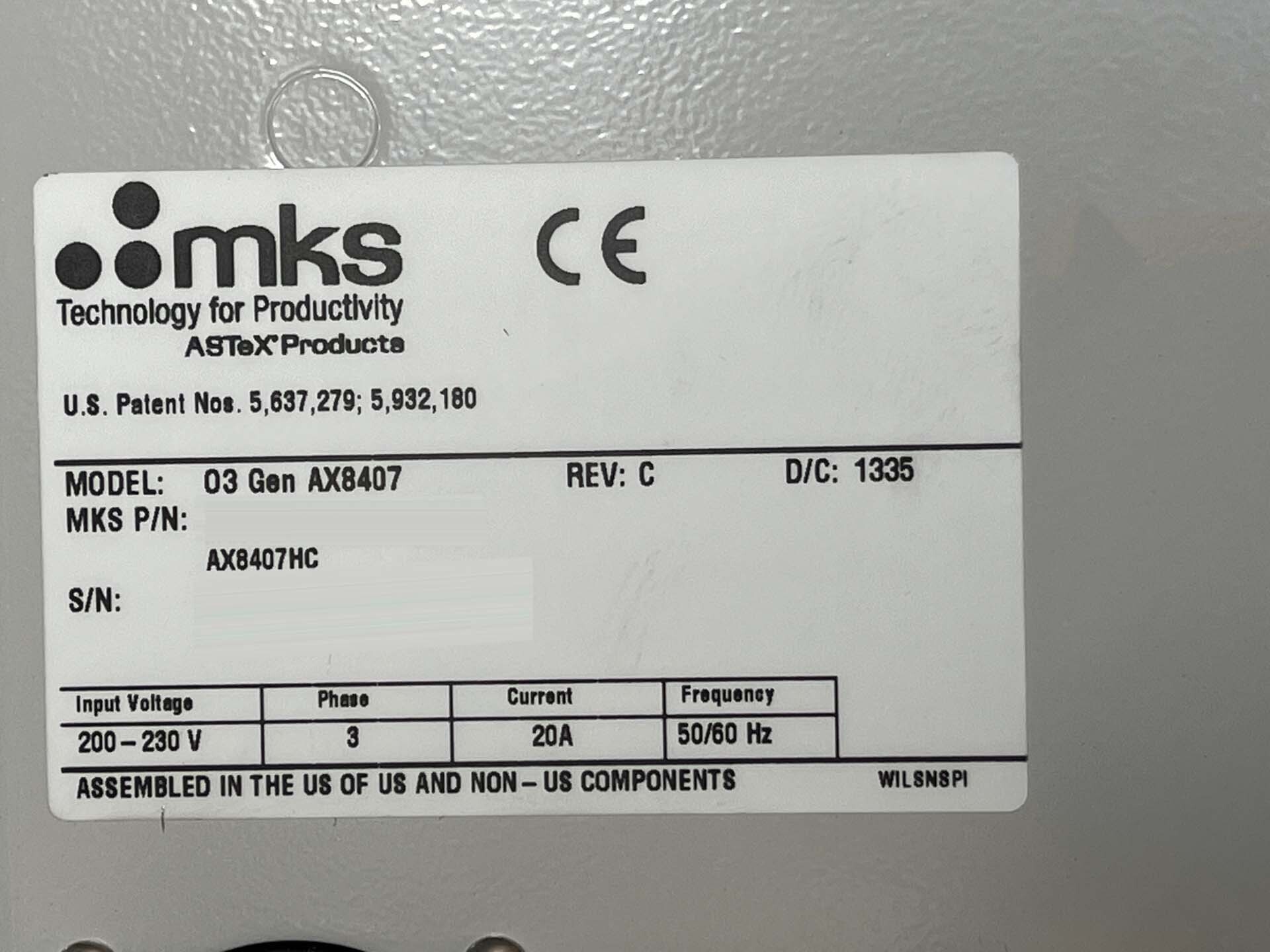 Foto Verwendet MKS AX 8575 Zum Verkauf