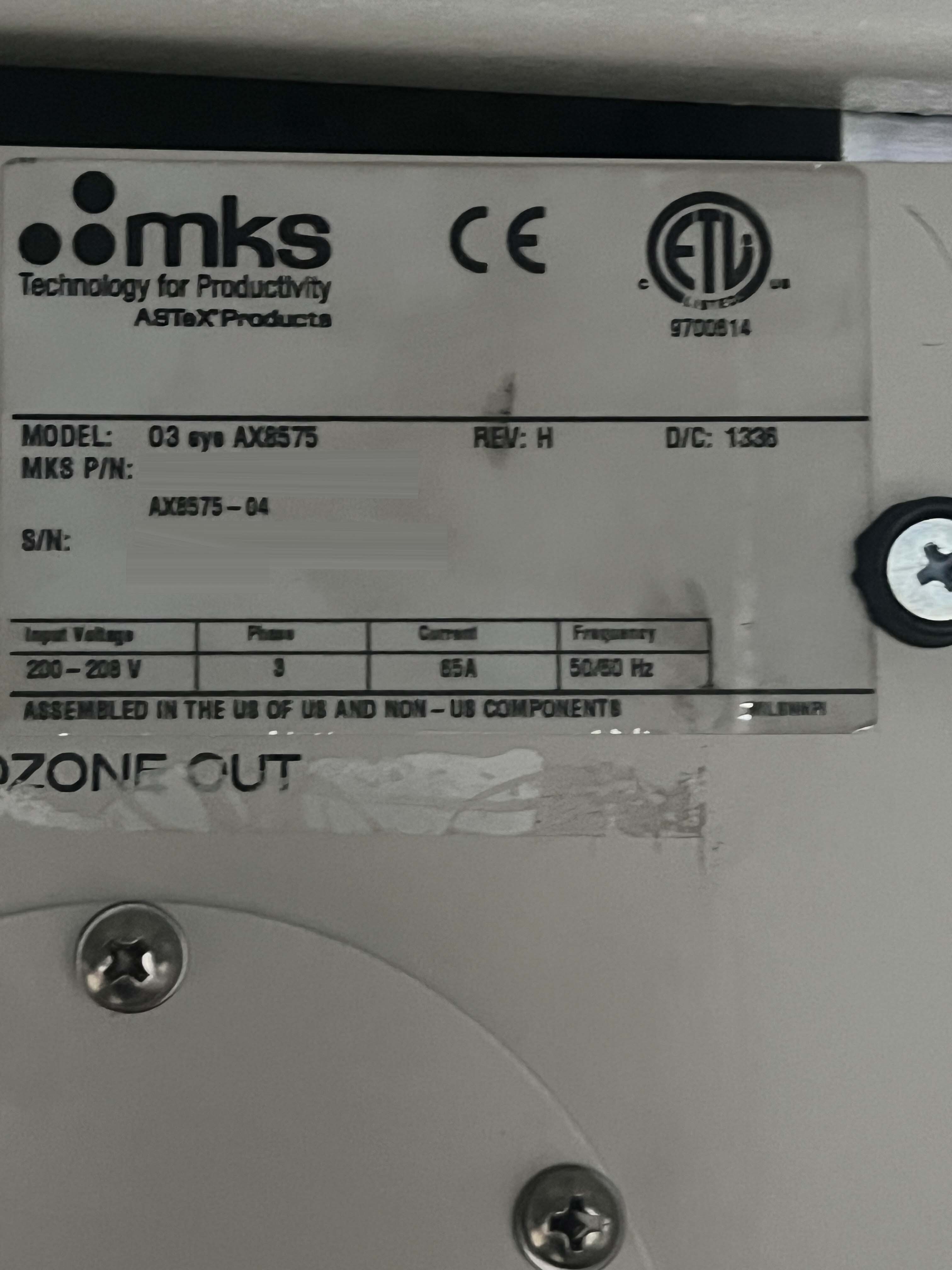 Foto Verwendet MKS AX 8575 Zum Verkauf