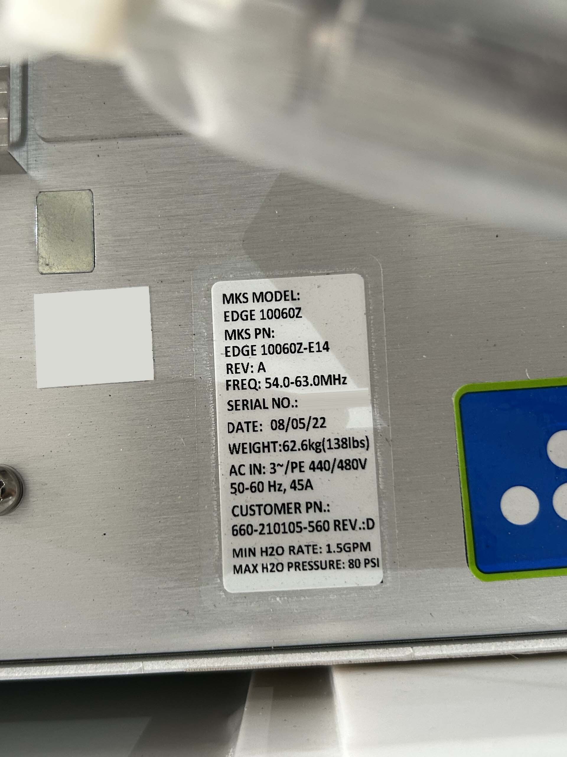 图为 已使用的 MKS EDGE 10060Z 待售