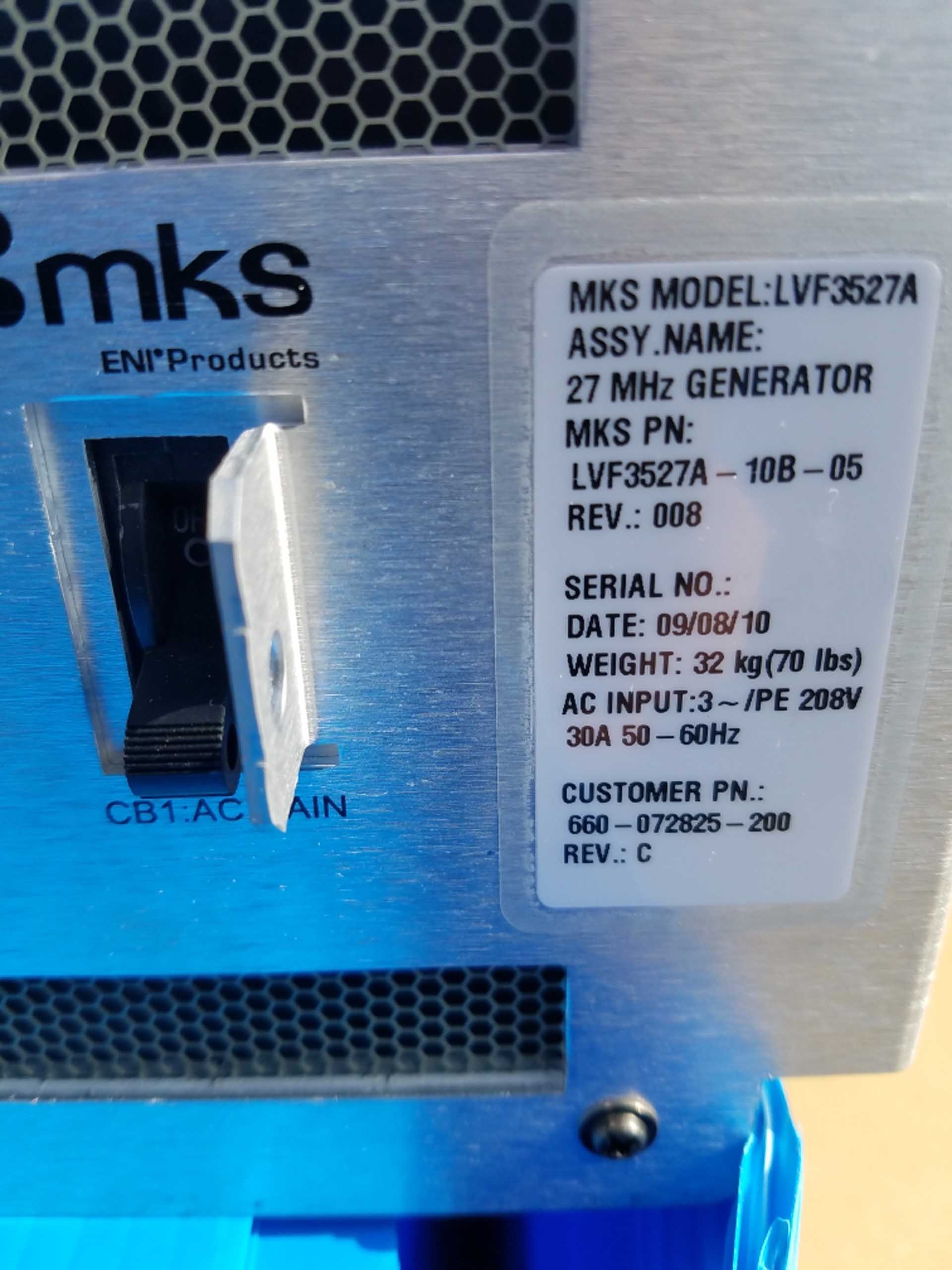 图为 已使用的 MKS LVF-3527A 待售