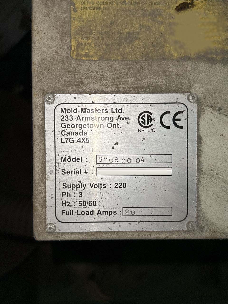 Foto Verwendet MOLD-MASTER SM0800-04 Zum Verkauf