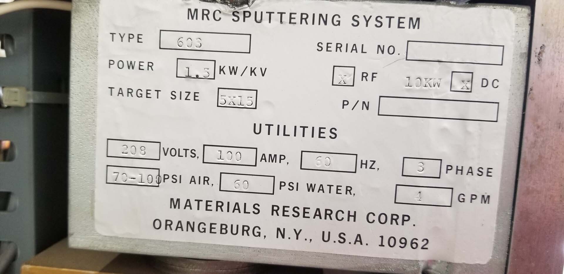 사진 사용됨 MRC 603 판매용