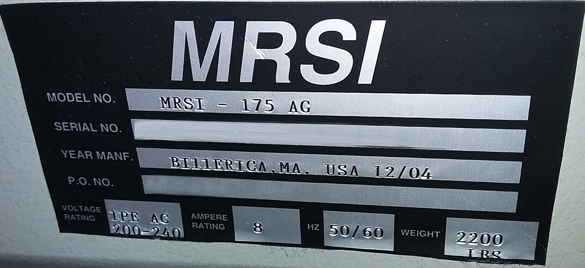 圖為 已使用的 MRSI 175 AG 待售