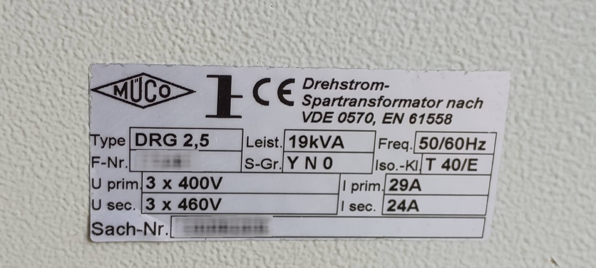 Foto Verwendet MUCO DRG 2,5 Zum Verkauf