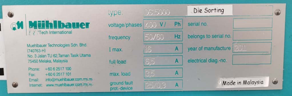 图为 已使用的 MUEHLBAUER DS 15000 待售